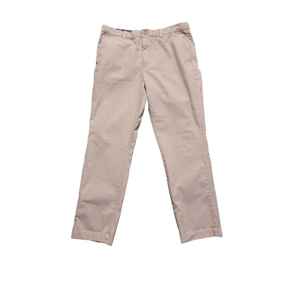 Banana Republic Aiden Mens Casual Chino 36x32 Pale Pink Pants Pockets Button Zip